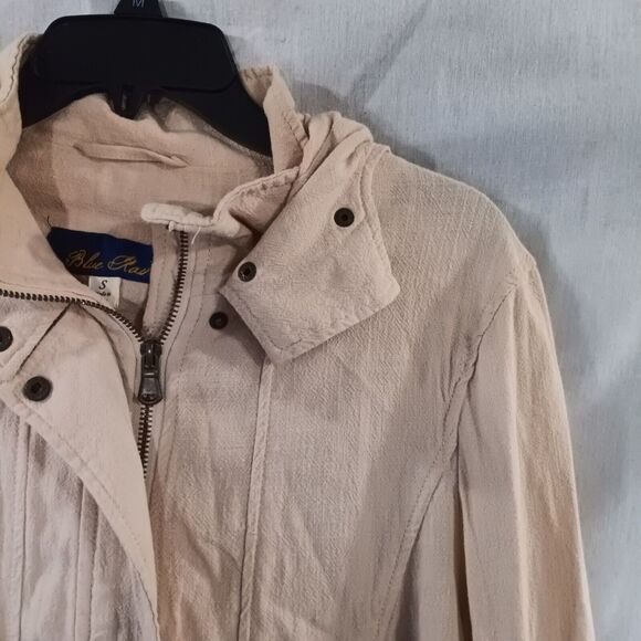 Blue Rain 100% Linen Jacket Hoodie Women's Size Small Zipper Sleeves Full Zip - Picture 1 of 10